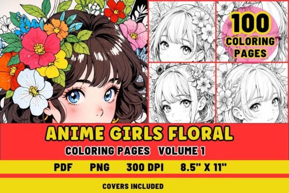 Download 100 Anime Girls - Floral Theme Vol 1 - Floral theme Collection
