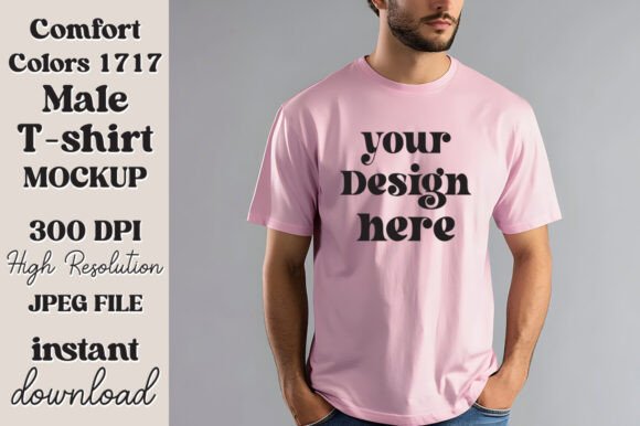 Download Comfort Colors 1717 Blossom Men Mockup - Premium Resources