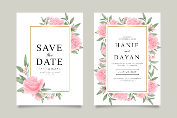 Download Wedding Invitation Set with Floral Theme - Floral theme Collection
