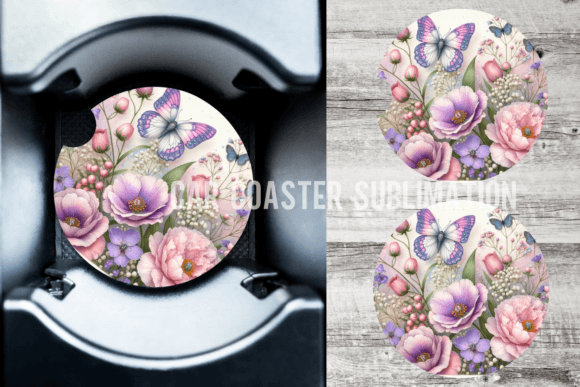 Download Butterfly Purple Car Coaster Designs - Coaster design Collection