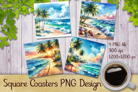 Download Tropical Beach Landscape Coaster Designs - Coaster design Collection