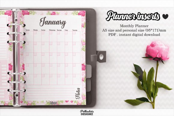 Download Monthly Planner - Floral Theme - Floral theme Collection