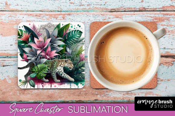 Download Tropical Animals Square Coaster Design - Coaster design Collection
