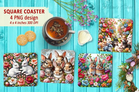 Download Easter Bunny Sublimation Coaster Designs - Coaster design Collection
