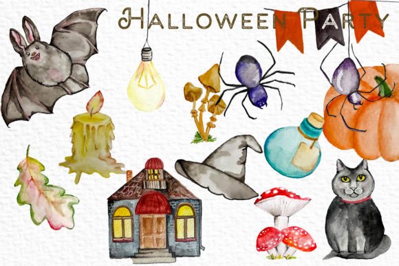 Download Watercolor Halloween Party Decorations - Party decorations Collection