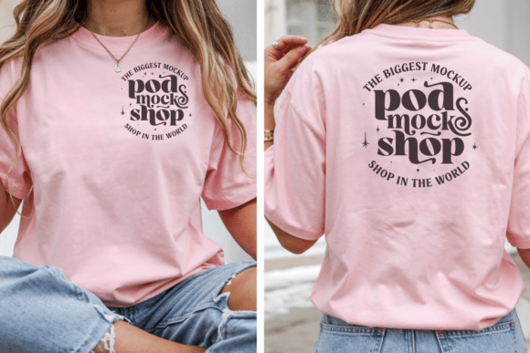 Download Blossom C1717 Front &amp; Back Shirt Mockup - Premium Resources