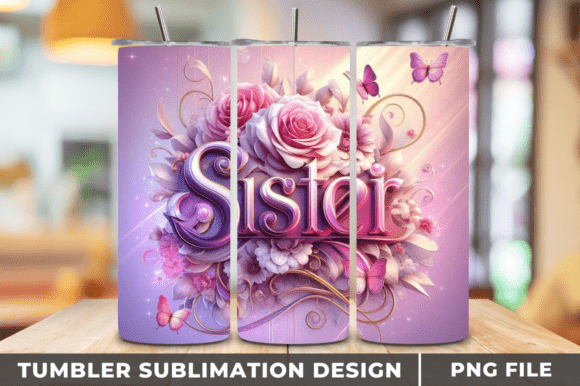 Download Sister Floral Theme Tumbler Wraps Design - Floral theme Collection