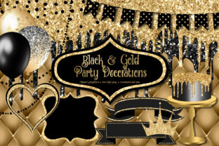 Download Black and Gold Party Decorations Clipart - Party decorations Collection