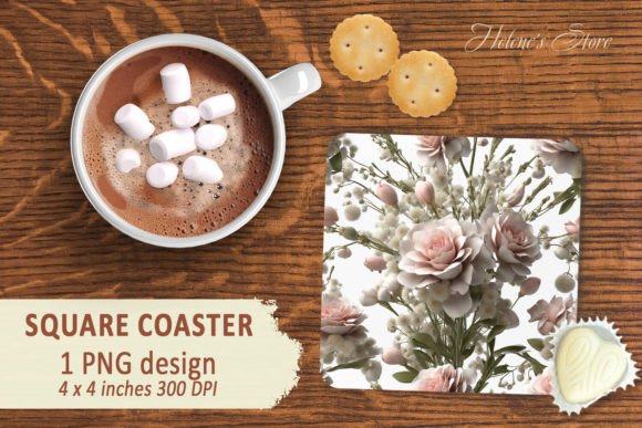 Download 3d Floral Square Coaster Designs - Coaster design Collection