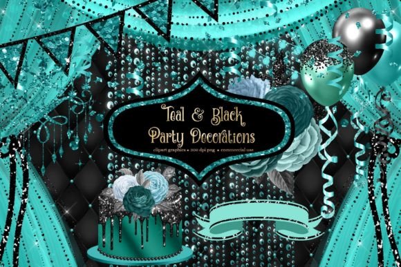 Download Black and Teal Party Decorations - Party decorations Collection